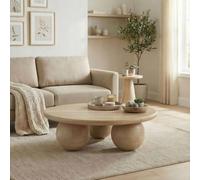 Furnitureboxuk Olympus Round Wood Sphere Leg Coffee Table In Light Brown Light Brown