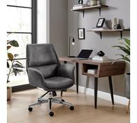 Furnitureboxuk Omni Luxury Black Faux Leather And Silver Office Chair Black One Size