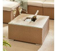 Furniturebox Uk Orlando Beige Rattan Garden Coffee Table + Ice Bucket