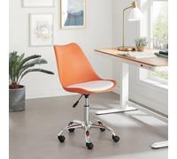 Furnitureboxuk Oslo Scandi Inspired Office Chair With A Comfortable Faux Leather Seat Cushion In Orange Orange One Size