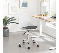 FurnitureboxUK Oslo Scandi Inspired Office Chair With A Comfortable Faux Leather Seat Cushion in White FurnitureboxUK White