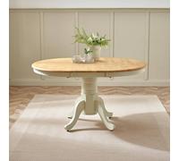 Furnitureboxuk Padstow Rustic Farmhouse Extending Solid Wood Dining Table In Cream Cream One Size
