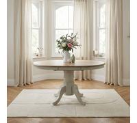 FurnitureboxUK Padstow Rustic Farmhouse Extending Solid Wood Dining Table in Light Grey FurnitureboxUK Light Grey