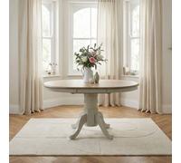 FurnitureboxUK Padstow Rustic Farmhouse Extending Solid Wood Dining Table in Light Grey FurnitureboxUK Light Grey