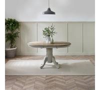 FurnitureboxUK Padstow Rustic Farmhouse Extending Solid Wood Dining Table in Light Grey FurnitureboxUK Light Grey