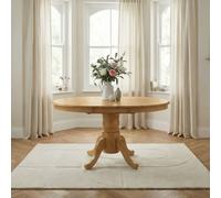 FurnitureboxUK Padstow Rustic Farmhouse Extending Solid Wood Dining Table in Light Oak FurnitureboxUK Light Oak