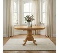 FurnitureboxUK Padstow Rustic Farmhouse Extending Solid Wood Dining Table in Light Oak FurnitureboxUK Light Oak
