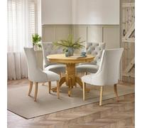 FurnitureboxUK Padstow Wooden Extending Dining Table & 4 Belgravia Chairs in Light Oak FurnitureboxUK Light Oak