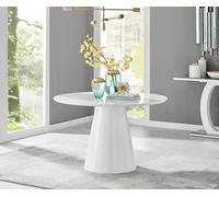 Palma 120cm 6-Seater Round Pedestal Dining Table In Multiple Finishes FurnitureboxUK White One Size