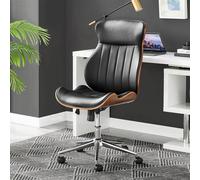 Furniture Box Furnitue Box Parker Black Faux Leather Wood Back Office Chair