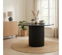 FurnitureboxUK Penrose 120cm Round Wooden Pedestal Dining Table in Black FurnitureboxUK Black
