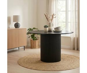 Furnitureboxuk Penrose 120Cm Round Wooden Pedestal Dining Table In Black Black