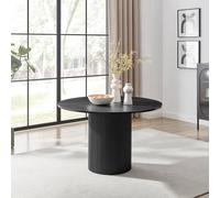 Furnitureboxuk Penrose 120Cm Round Wooden Pedestal Dining Table In Black Black One Size
