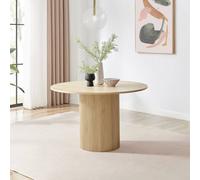 FurnitureboxUK Penrose 120cm Round Wooden Pedestal Dining Table in Light Oak FurnitureboxUK Light Oak