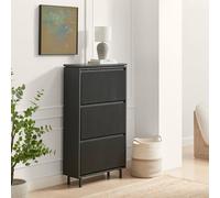 FurnitureboxUK Penrose Black Wood Shoe Storage Cabinet FurnitureboxUK Black