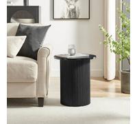 Furnitureboxuk Penrose Round Wood Effect Side Table In Black Black