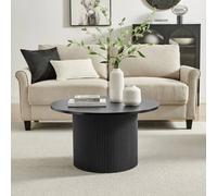 FurnitureboxUK Penrose Round Wooden Pedestal Coffee Table in Black FurnitureboxUK Black
