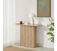 FurnitureboxUK Penrose Rounded Oak Effect Wood Console Table in Light Brown FurnitureboxUK Light Brown