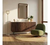 FurnitureboxUK Penrose Walnut & Cream Marble Effect Sideboard FurnitureboxUK Walnut