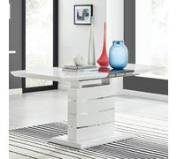 Furnitureboxuk Renato 120Cm 4 / 6 Seat Modern High Gloss Extending Dining Table In White White