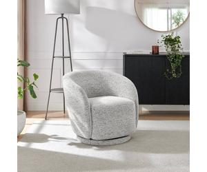 Furnitureboxuk Romilly Fabric Swivel Accent Tub Chair In Grey Grey