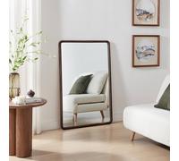 Furnitureboxuk Rowena Walnut Wood Large 120X80Cm Rectangle Wall Mirror Walnut