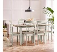 Furnitureboxuk Salcombe Extending Light Grey Wooden Table & 6 Whitby Dining Chairs Light Grey One Size