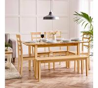 Furnitureboxuk Salcombe Extending Oak Effect Table With 4 Chairs & 1 Large Bench In Brown Brown One Size