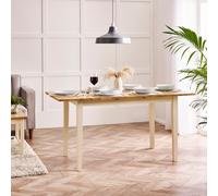 Furniturebox Uk Salcombe Oak And Cream Solid Wood Extendable Dining Table