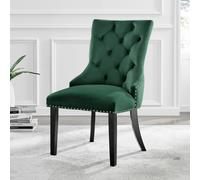 FurnitureboxUK Set of 2 Belgravia Deep Padded Soft Velvet & Chrome Knockerback Dining Chairs With Black Powder Coated Legs in Green FurnitureboxUK Green