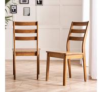 Furnitureboxuk Set Of 2 Lynton Walnut Colour Wooden Dining Chairs Walnut One Size