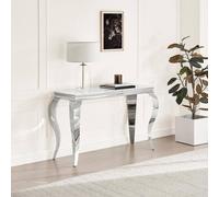 FurnitureboxUK Skye White Marble Glass & Metal Console Table FurnitureboxUK White