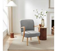 FurnitureboxUK Sylvie Accent Chair with Oak Effect Legs in Black FurnitureboxUK Black