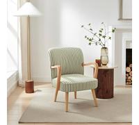 Furnitureboxuk Sylvie Accent Chair With Oak Effect Legs In Green Green