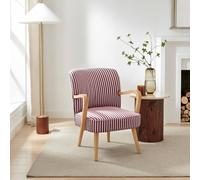 FurnitureboxUK Sylvie Accent Chair with Oak Effect Legs in Raspberry FurnitureboxUK Raspberry