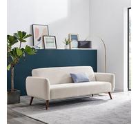 Furnitureboxuk Teddy Soft Boucle Fleece Retro Sofa In A Box In White White 2 Seater