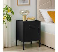 Furnitureboxuk Teksi 1 Door Black Metal Locker Bedside Table Black One Size