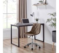 Furnitureboxuk Tessa Brown Velvet And Silver Office Chair Brown