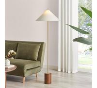 FurnitureboxUK Theo White & Wood Standing Floor Lamp in Walnut FurnitureboxUK Walnut