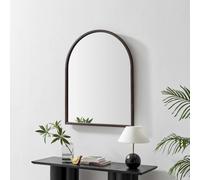 FurnitureboxUK Valerie Walnut Wood Medium 110x80cm Overmantle Arch Mirror | Size: 110x80 cm FurnitureboxUK Walnut 110x80 cm