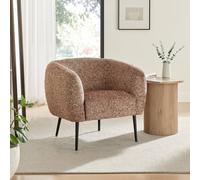 Furnitureboxuk Veda Fabric Accent Tub Chair In Orange Orange