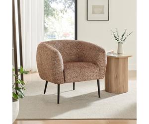 Furnitureboxuk Veda Fabric Accent Tub Chair In Orange Orange
