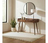 Furnitureboxuk Vinson Rectangle Walnut Wood 2 Drawer Console Table Walnut