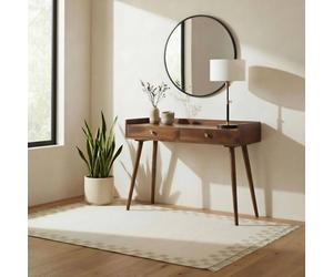Furnitureboxuk Vinson Rectangle Walnut Wood 2 Drawer Console Table Walnut
