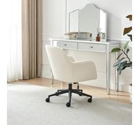 Furnitureboxuk Vivienne Cream Boucle Swivel Office Chair