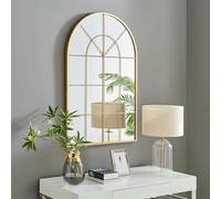 Furnitureboxuk Zeus Large 120Cm X 80Cm Art Deco Gold Window Floor Or Wall Hallway Bedroom Dining And Living Room Mirror Gold One Size