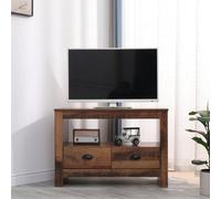 Furniturehmd Industrial Corner Tv Stand Cabinet With 2 Drawers Elegant Tv Console Unit Media Table