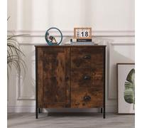 Furniturehmd Wooden Storage Cabinet,sideboard With 1 Door 3 Drawer,industrial Style Cupboard For Dining Room,living Room, Kitchen