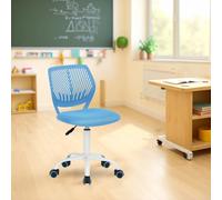 FurnitureR Classroom Chair, Ergonomic School Seat, Breathable Mesh Backrest, Adjustable Height, Kids Drawing Chair, Easy to Move 360° Blue
