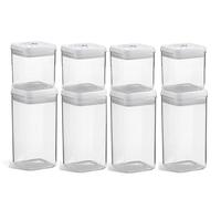 FurnitureXtra Stackable Food Storage Containers with Lids BPA Free (Set of 8-4 X 1.2 L and 4 X 0.8 L)